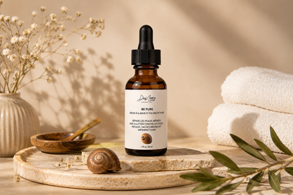 Le sérum "BE PURE" à base de bave d'escargot pure